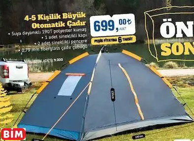 4-5 KİŞİLİK BÜYÜK OTOMATİK ÇADIR